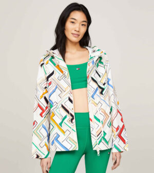 Sport TH Monogram Water Repellent Waisted Hooded Jacket