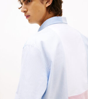 Colour-Blocked Stripe Relaxed Fit Shirt - Image 2