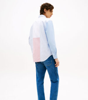 Colour-Blocked Stripe Relaxed Fit Shirt - Image 4