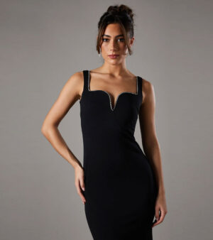 Sweetheart Maxi Dress With Diamante Trim - Image 4